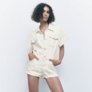 Zara White Demin Romper / Jumpsuit 🤍🤍